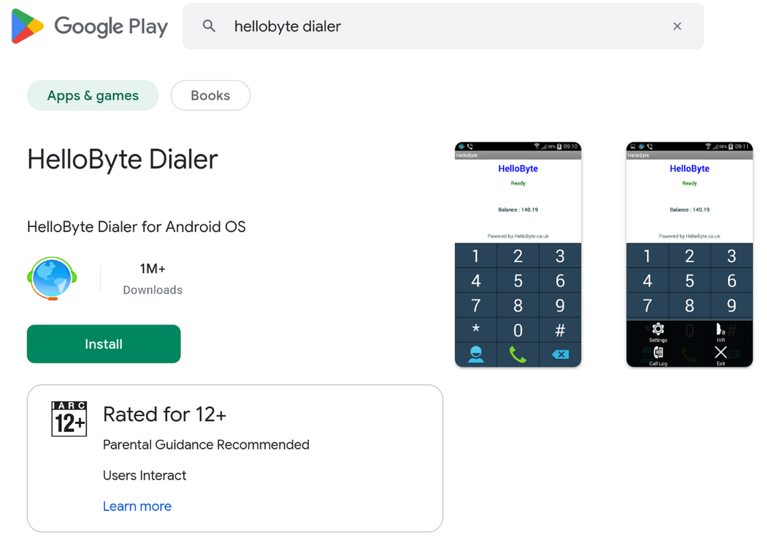 HelloByte Dialer mobile VoIP app on Google Play
